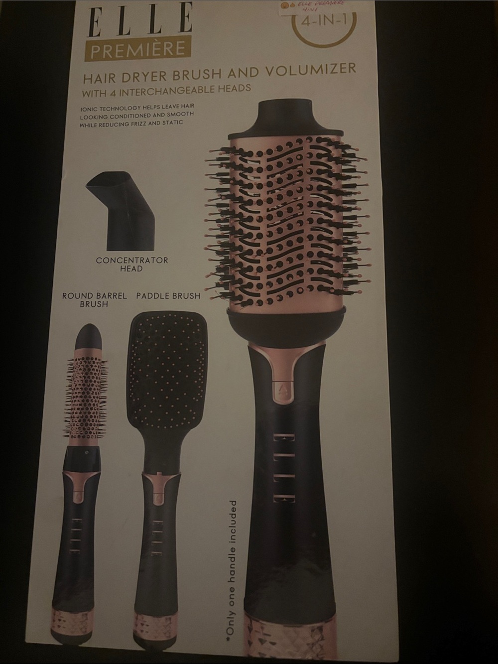Elle 4-in-1 Hair Dryer Brush Volumizer in Black and Rose Gold